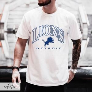 Detroit Lions Crewneck White Tshirt, Detroit Lions 1999 Tshirt